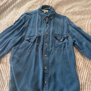 Men's Blue Denim Western Shirt